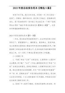 2023年度总结报告范本【精选5篇】