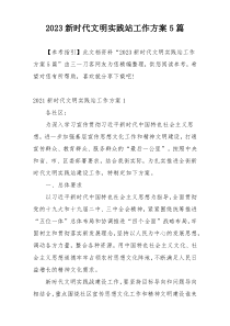 2023新时代文明实践站工作方案5篇