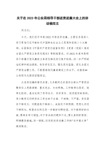 关于在2023年公安局领导干部述责述廉大会上的讲话稿范文
