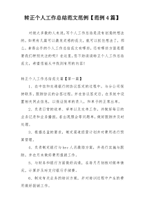 转正个人工作总结范文范例【范例4篇】
