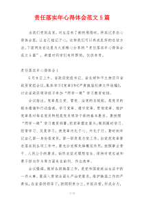 责任落实年心得体会范文5篇