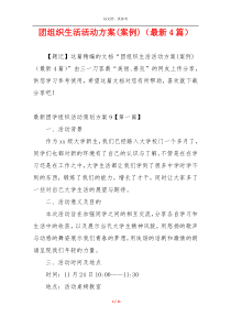 团组织生活活动方案(案例)（最新4篇）