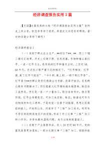 经济调查报告实用3篇