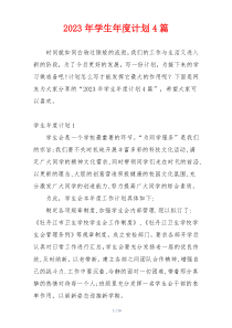 2023年学生年度计划4篇
