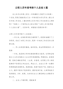 公职人员年度考核个人总结3篇