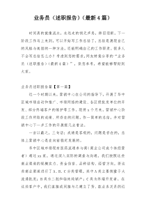 业务员（述职报告）（最新4篇）