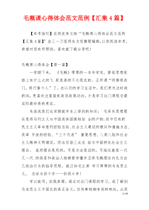 毛概课心得体会范文范例【汇集4篇】