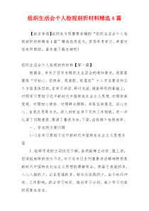 组织生活会个人检视剖析材料精选4篇
