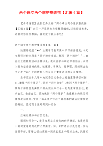 两个确立两个维护整改措【汇编4篇】