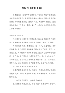月报告（最新4篇）