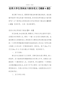 优秀大学生顶岗实习报告范文【最新4篇】