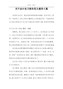 关于会计实习报告范文通用5篇