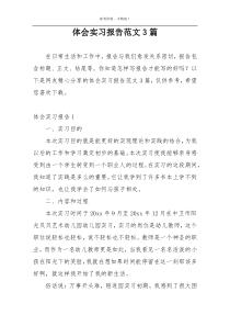 体会实习报告范文3篇