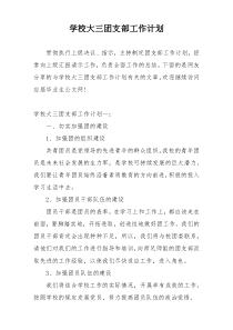 学校大三团支部工作计划
