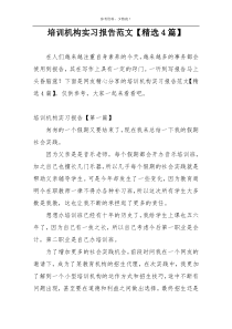 培训机构实习报告范文【精选4篇】