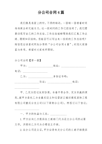 分公司合同4篇