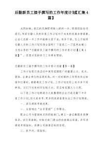 后勤新员工接手撰写的工作年度计划【汇集4篇】