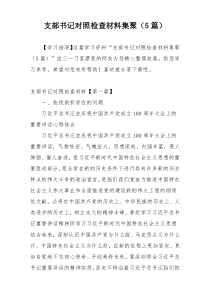 支部书记对照检查材料集聚（5篇）