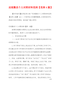 巡视整改个人对照材料范例【范例4篇】
