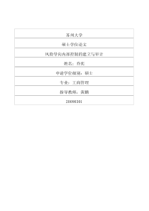 风险导向内部控制的建立与审计