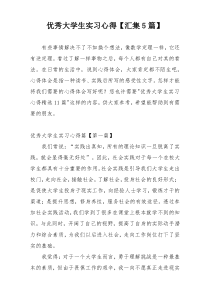 优秀大学生实习心得【汇集5篇】