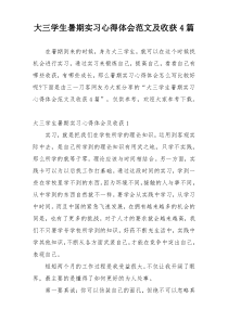 大三学生暑期实习心得体会范文及收获4篇