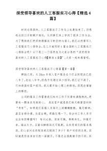 深受领导喜欢的人工客服实习心得【精选4篇】