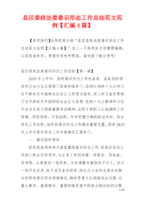 县区委政法委意识形态工作总结范文范例【汇编4篇】
