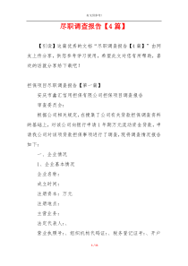 尽职调查报告【4篇】