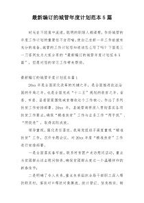 最新编订的城管年度计划范本5篇
