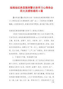 违规违纪典型案例警示录学习心得体会范文及感悟通用4篇