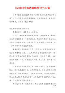 [5000字]部队睡哨检讨书5篇