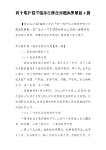 两个维护强不强存在哪些问题集聚最新4篇