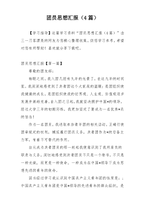 团员思想汇报（4篇）
