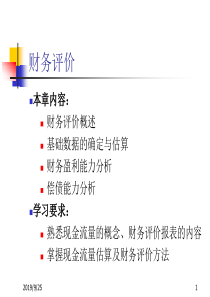 九、财务评价