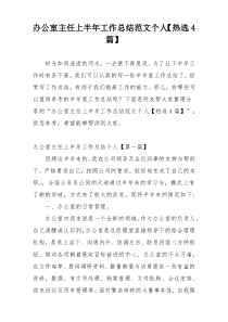 办公室主任上半年工作总结范文个人【热选4篇】