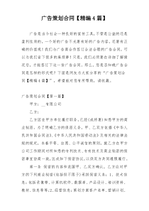 广告策划合同【精编4篇】