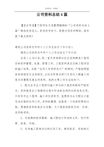 公司资料总结4篇