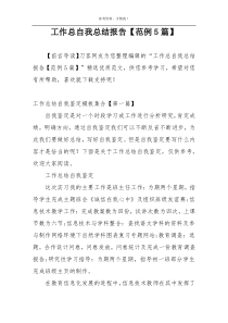 工作总自我总结报告【范例5篇】