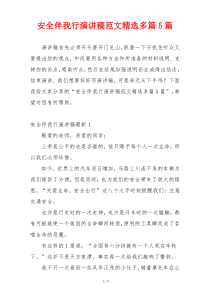 安全伴我行演讲稿范文精选多篇5篇