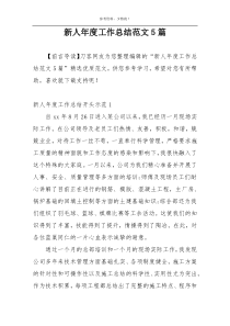 新人年度工作总结范文5篇