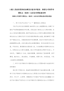2篇人民政府党的政治建设自查自评报告、集团公司领导专题民主（组织）生活会对照检查材料