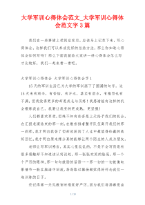 大学军训心得体会范文_大学军训心得体会范文字3篇