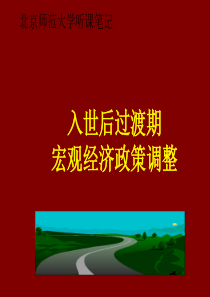 入世后过渡期宏观经济政策调整