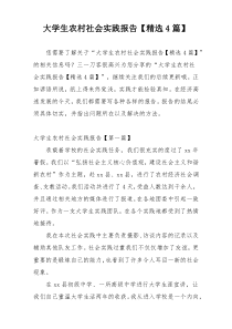 大学生农村社会实践报告【精选4篇】
