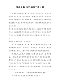营销总监2023年度工作计划