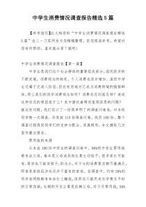 中学生消费情况调查报告精选5篇