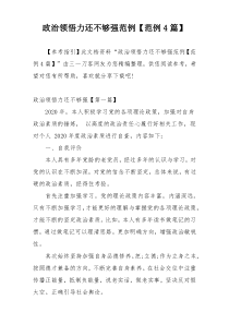 政治领悟力还不够强范例【范例4篇】