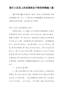 践行人民至上的发展理念不够范例精编3篇