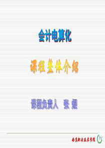 会计电算化课程整体设计PPT
